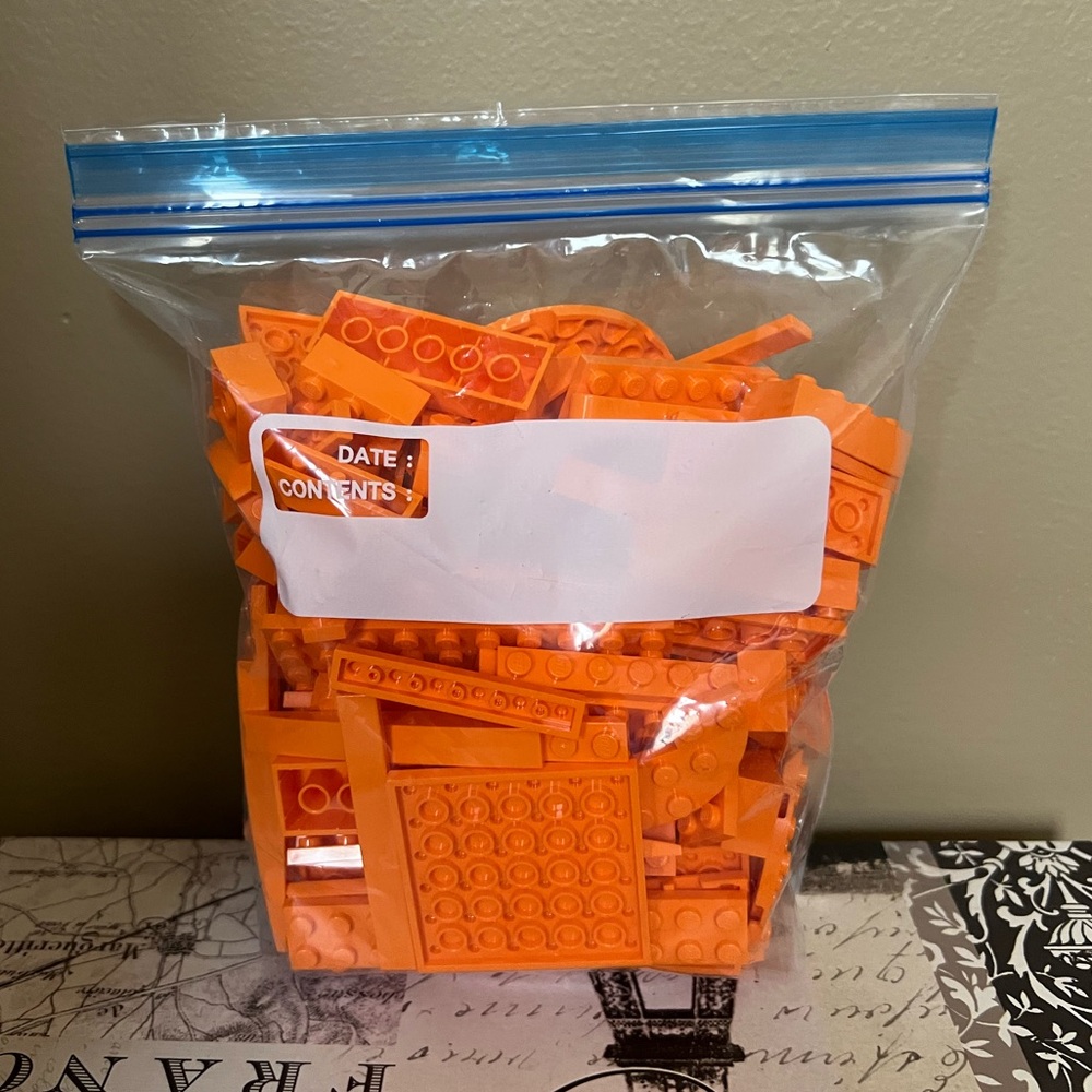 LEGO Orange Small And Medium Bricks And Pieces Orange 11 oz